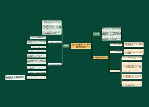 2016高考数学冲刺：数学各题题解答方法