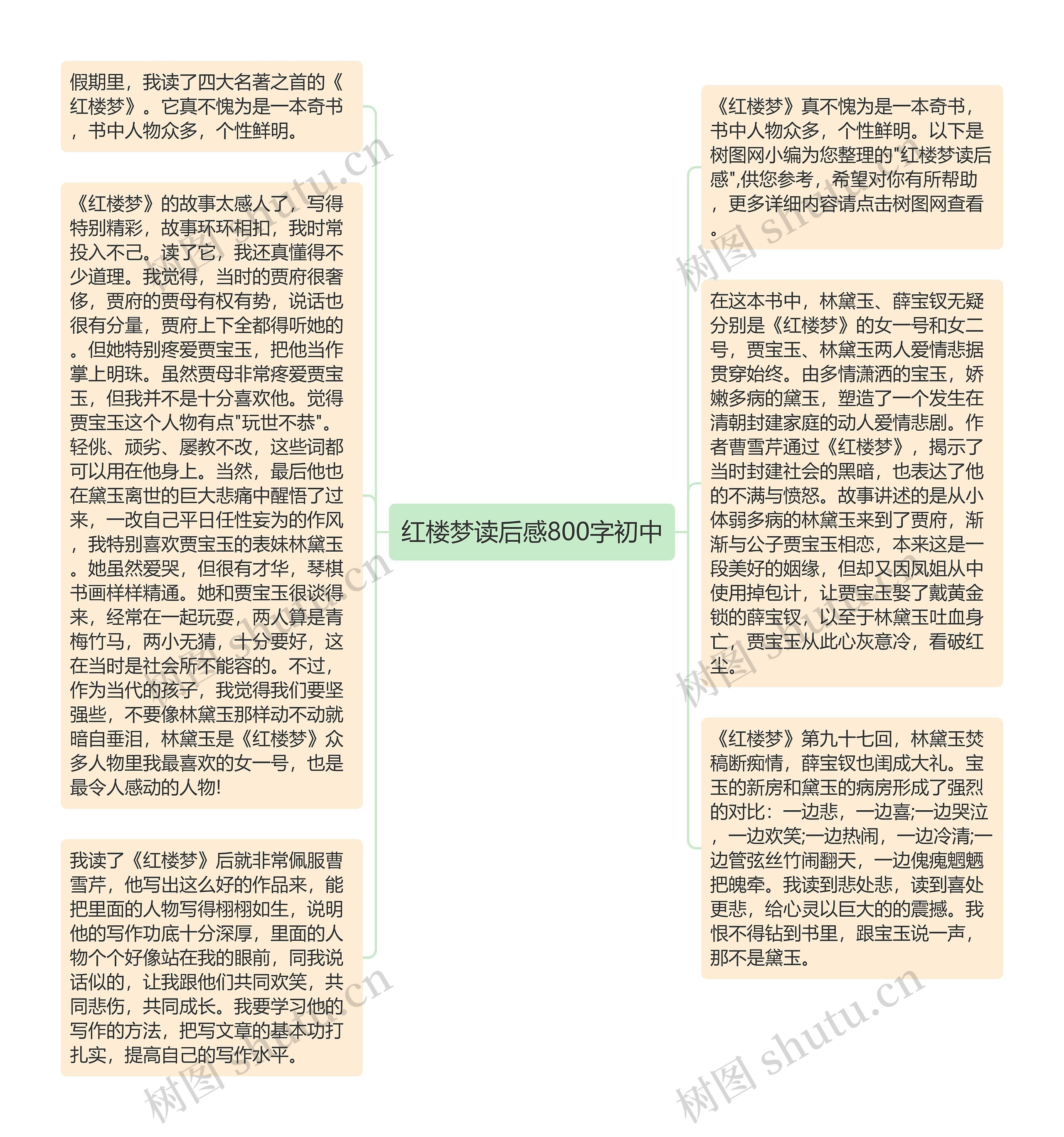 红楼梦读后感800字初中思维导图