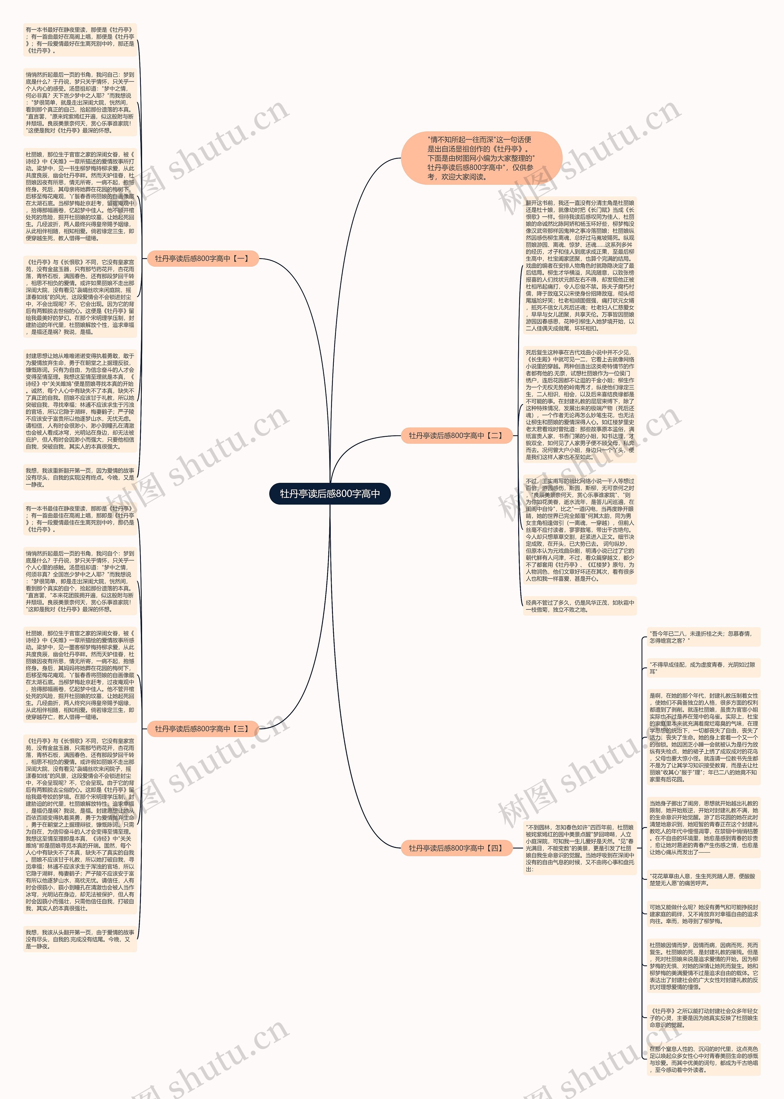 牡丹亭读后感800字高中思维导图