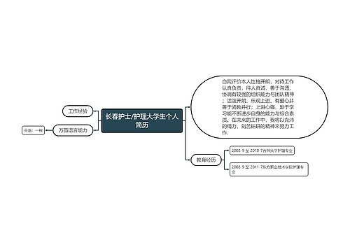 长春护士/护理大学生个人简历