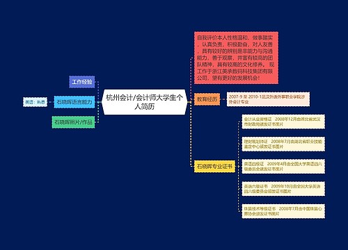 杭州会计/会计师大学生个人简历