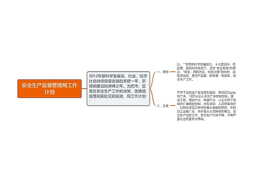 安全生产监督管理局工作计划