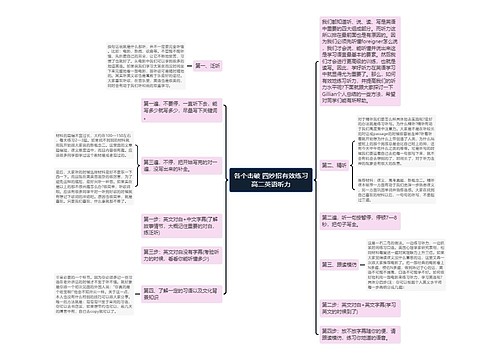 各个击破 四妙招有效练习高二英语听力