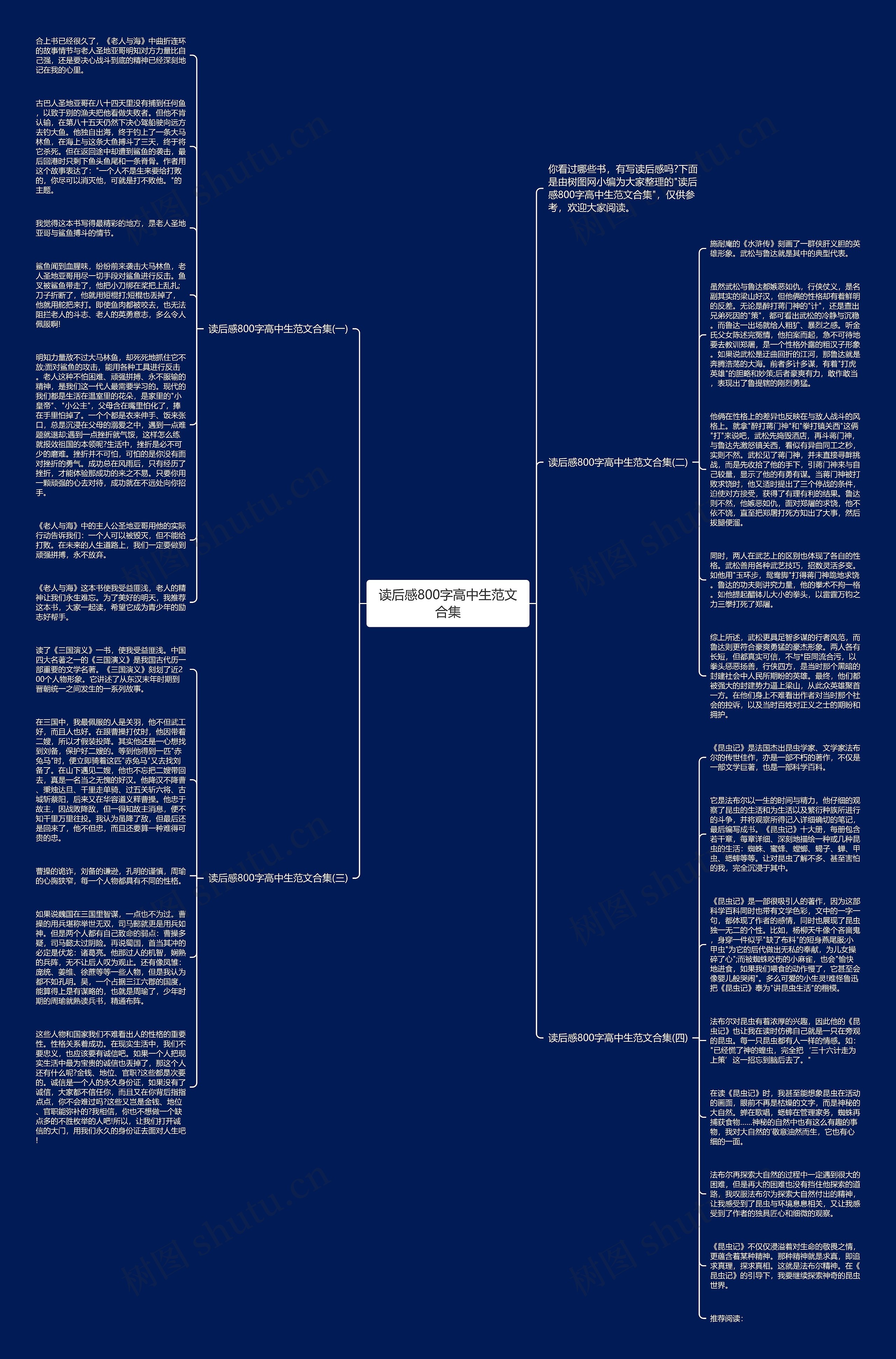 读后感800字高中生范文合集思维导图
