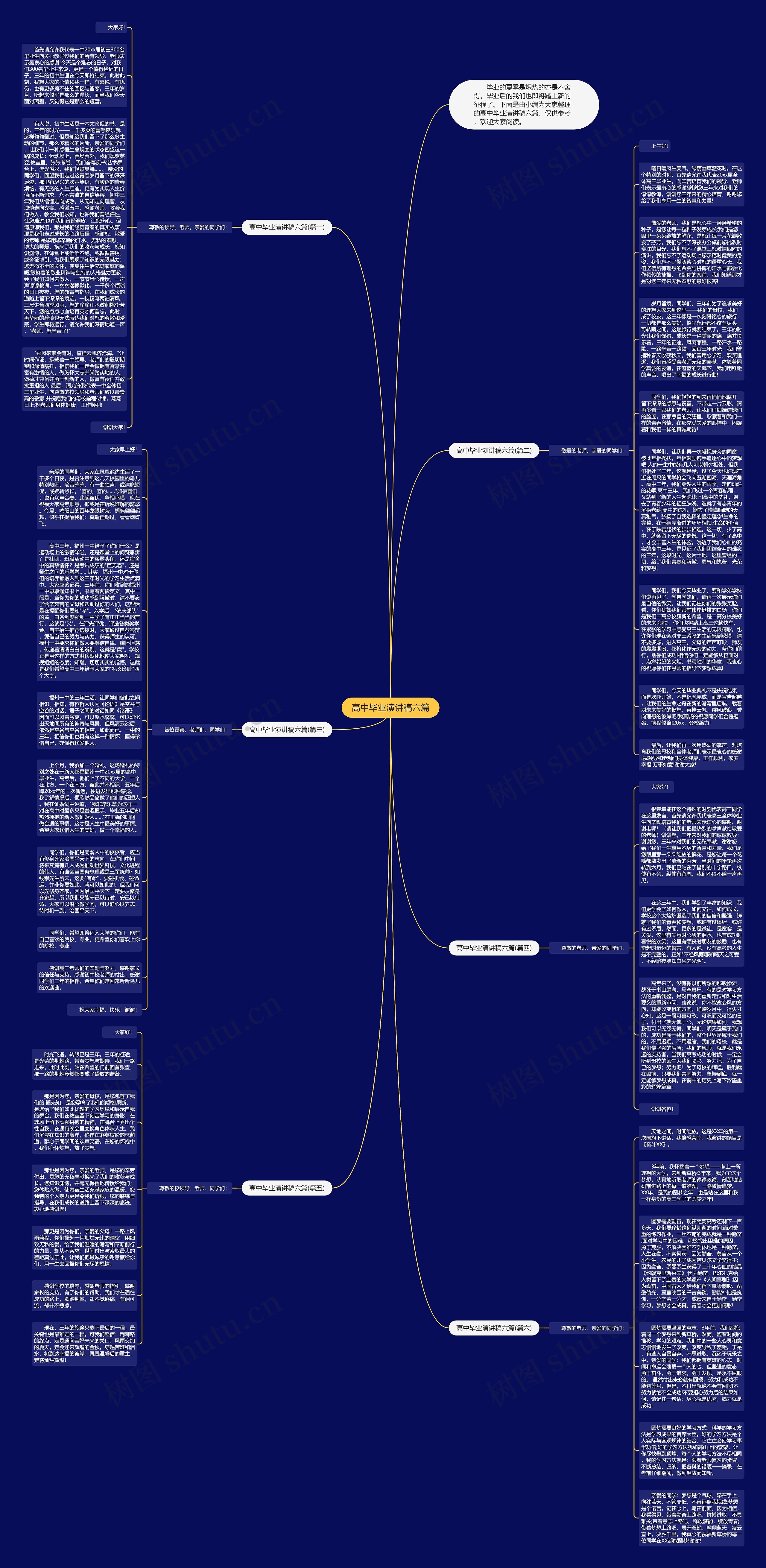 高中毕业演讲稿六篇思维导图