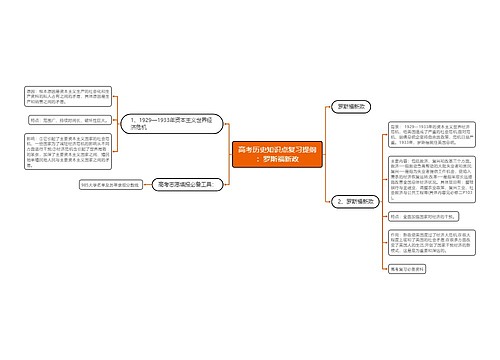 高考历史知识点复习提纲：罗斯福新政