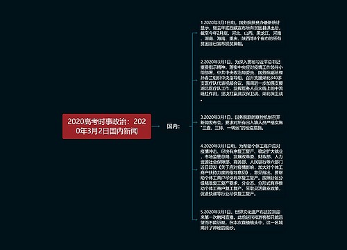 2020高考时事政治：2020年3月2日国内新闻