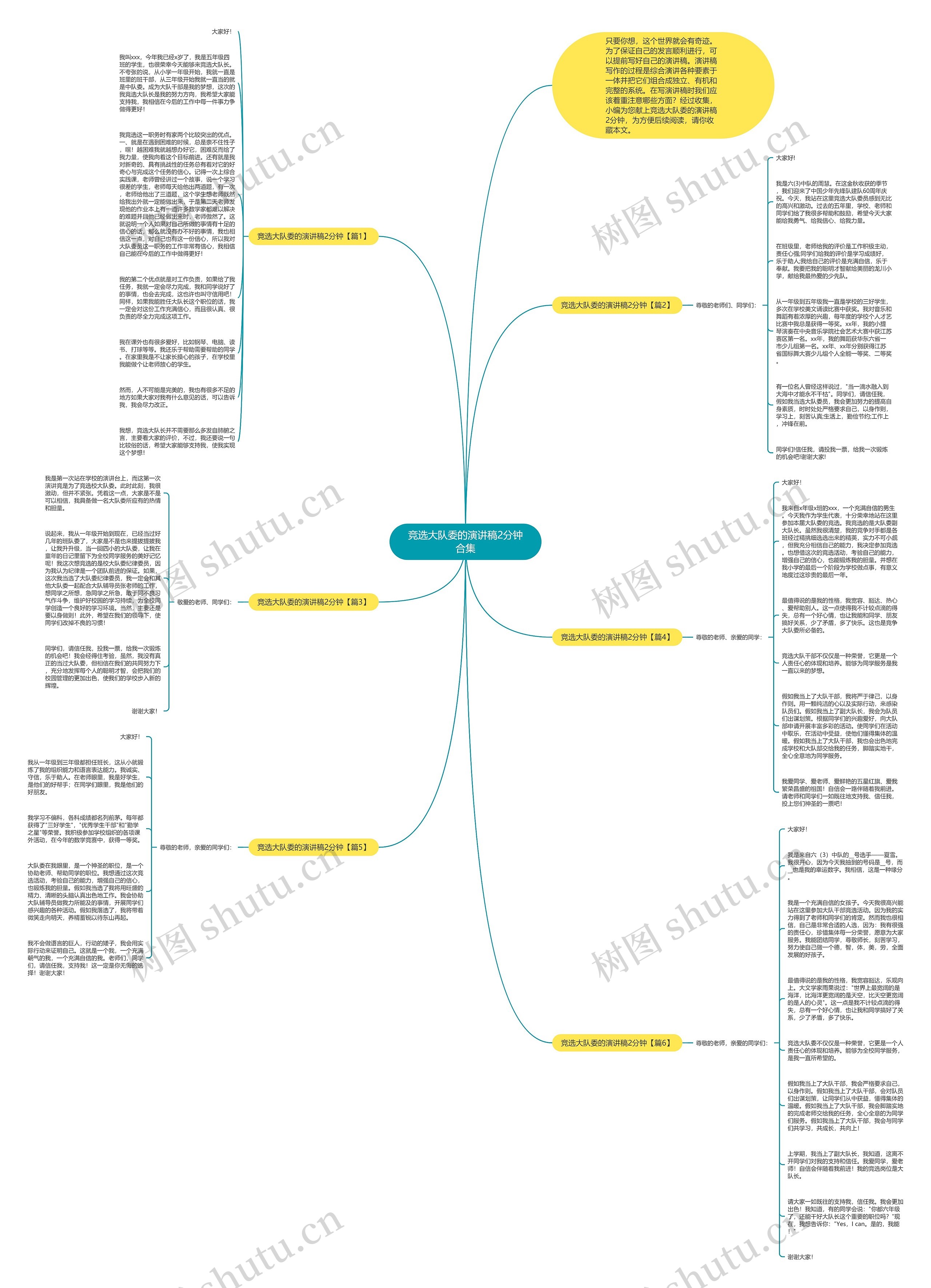 竞选大队委的演讲稿2分钟合集思维导图