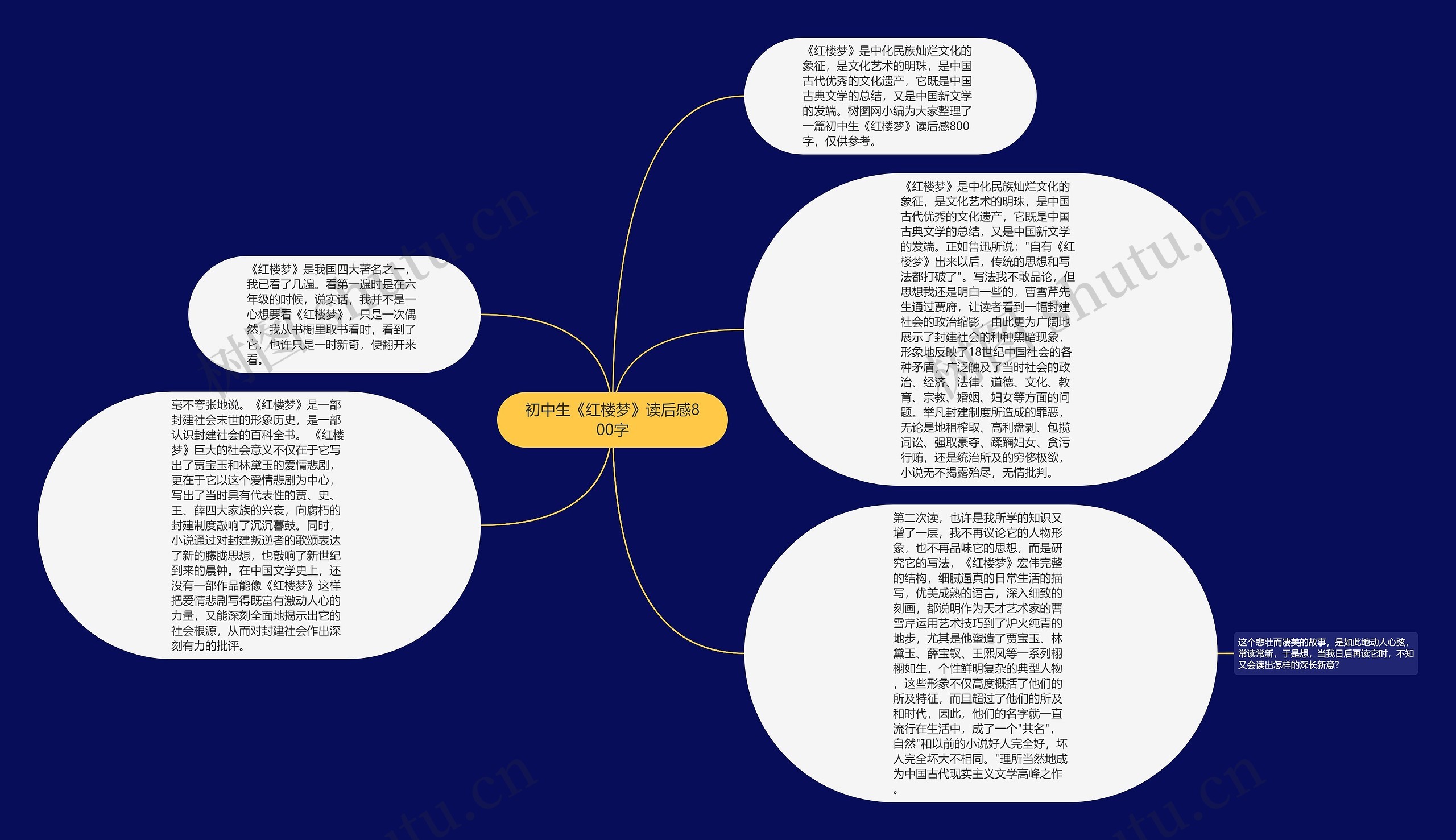 初中生《红楼梦》读后感800字思维导图
