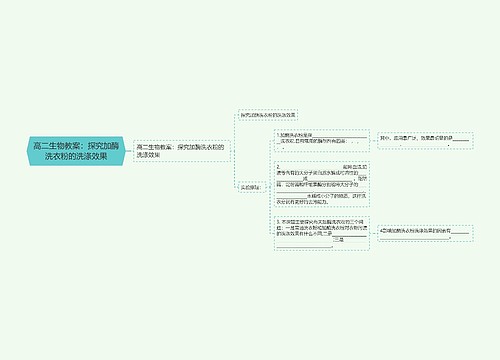 高二生物教案：探究加酶洗衣粉的洗涤效果