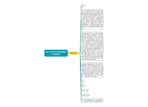 初三学生开学考试作弊检讨书800字