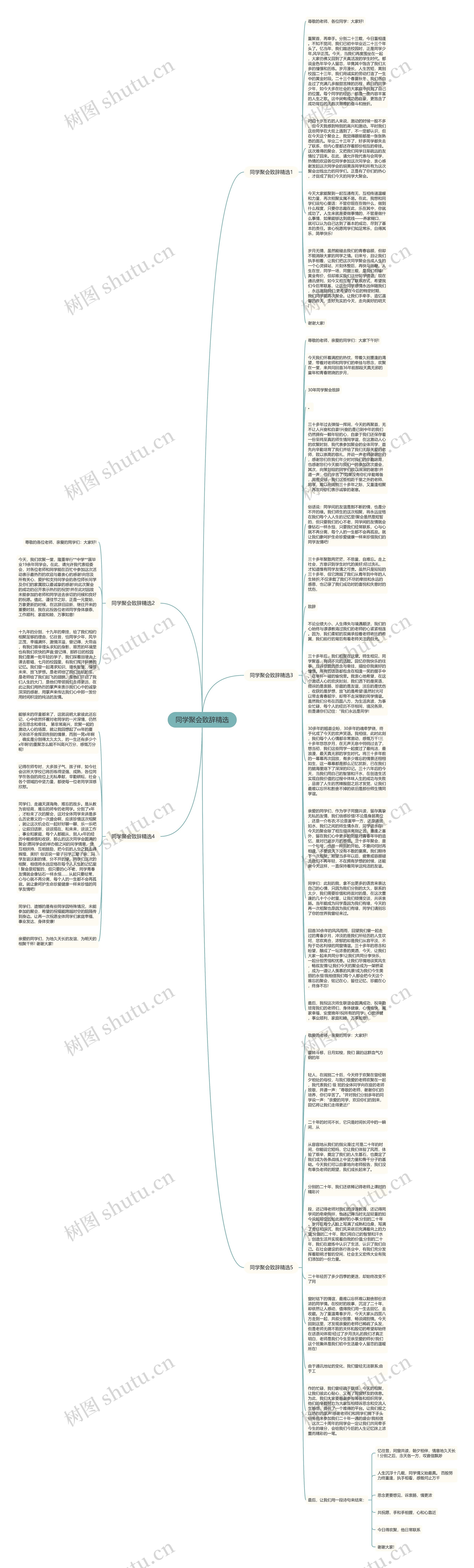 同学聚会致辞精选思维导图