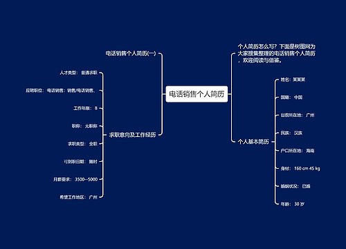 电话销售个人简历