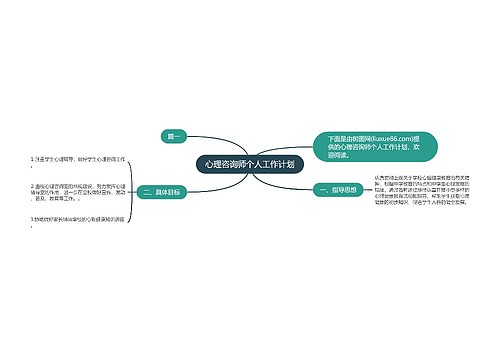 心理咨询师个人工作计划