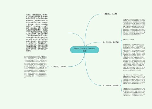 高中实习班主任工作计划范文