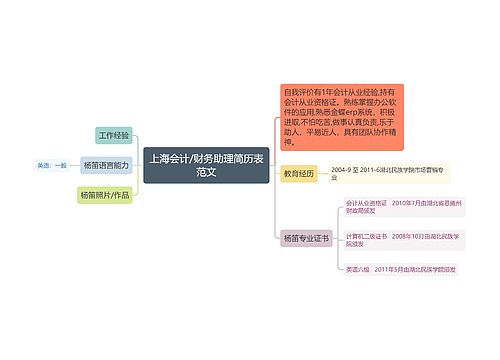 上海会计/财务助理简历表范文