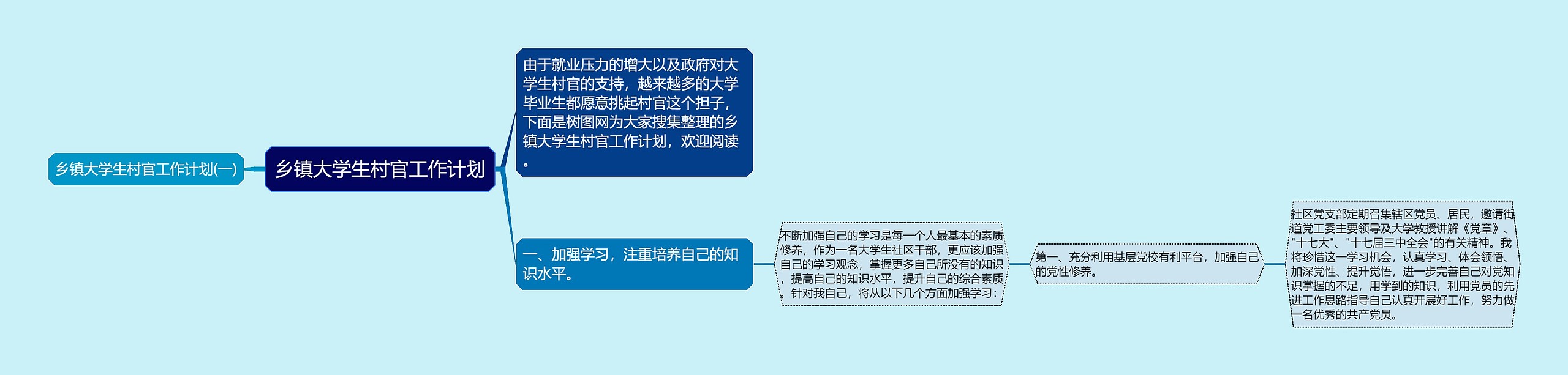 乡镇大学生村官工作计划思维导图