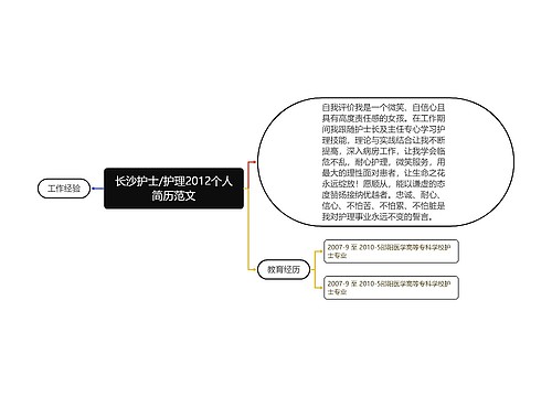 长沙护士/护理2012个人简历范文