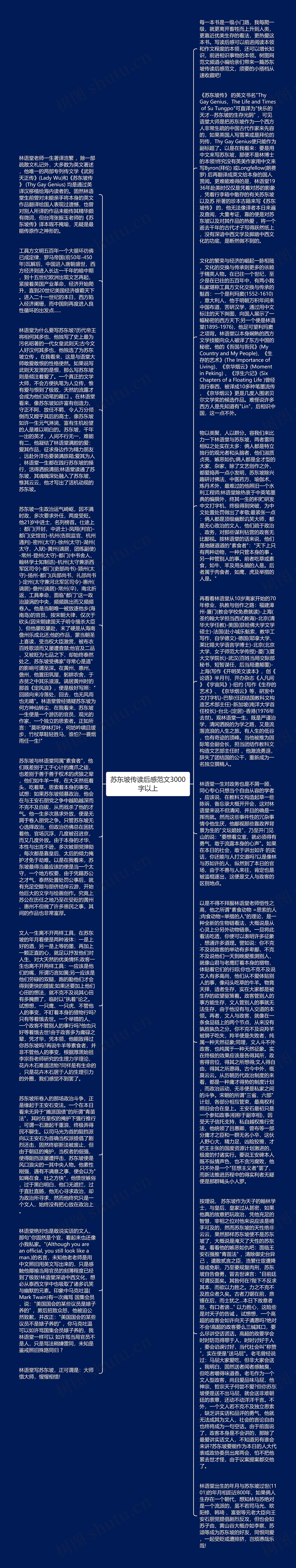 苏东坡传读后感范文3000字以上