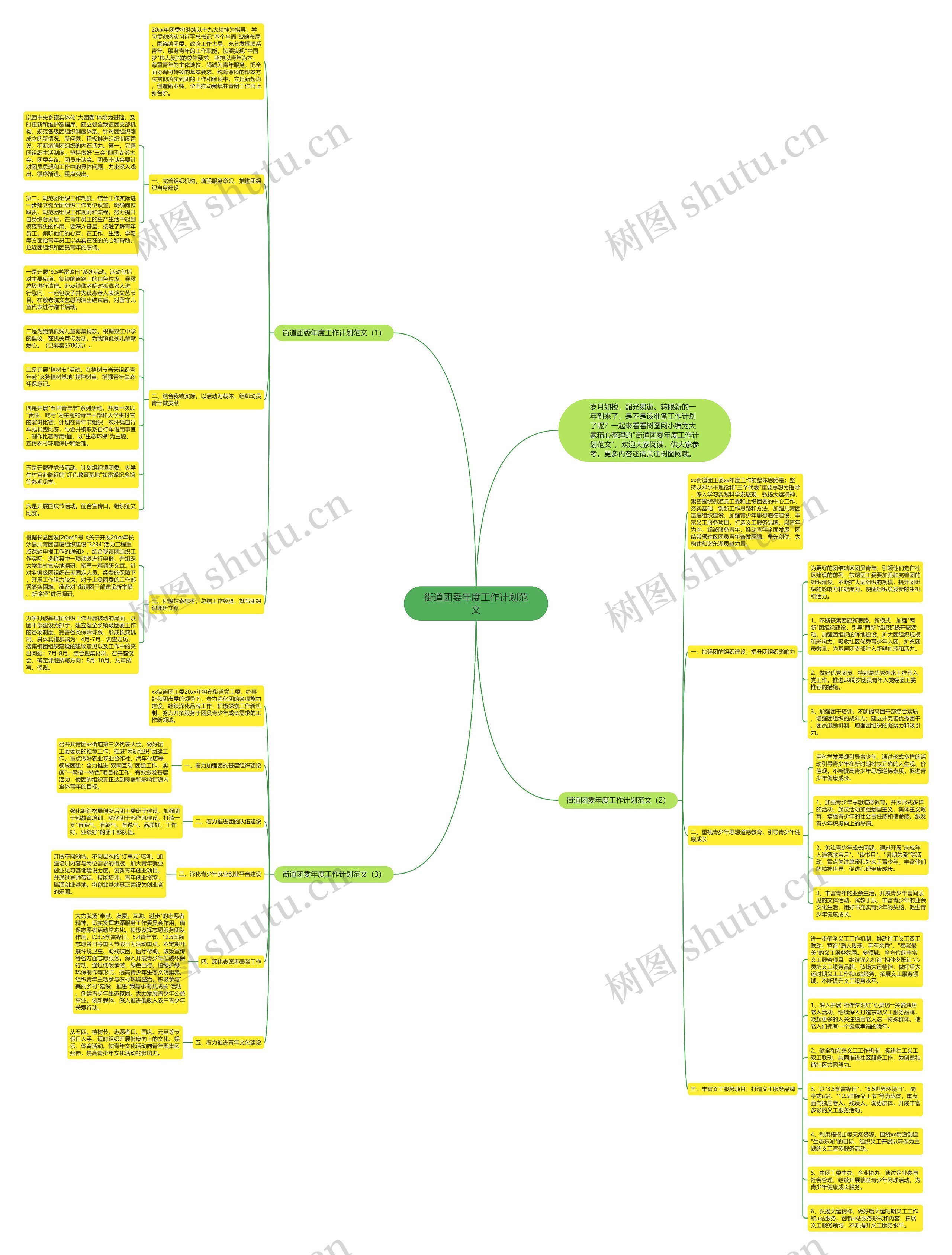街道团委年度工作计划范文思维导图