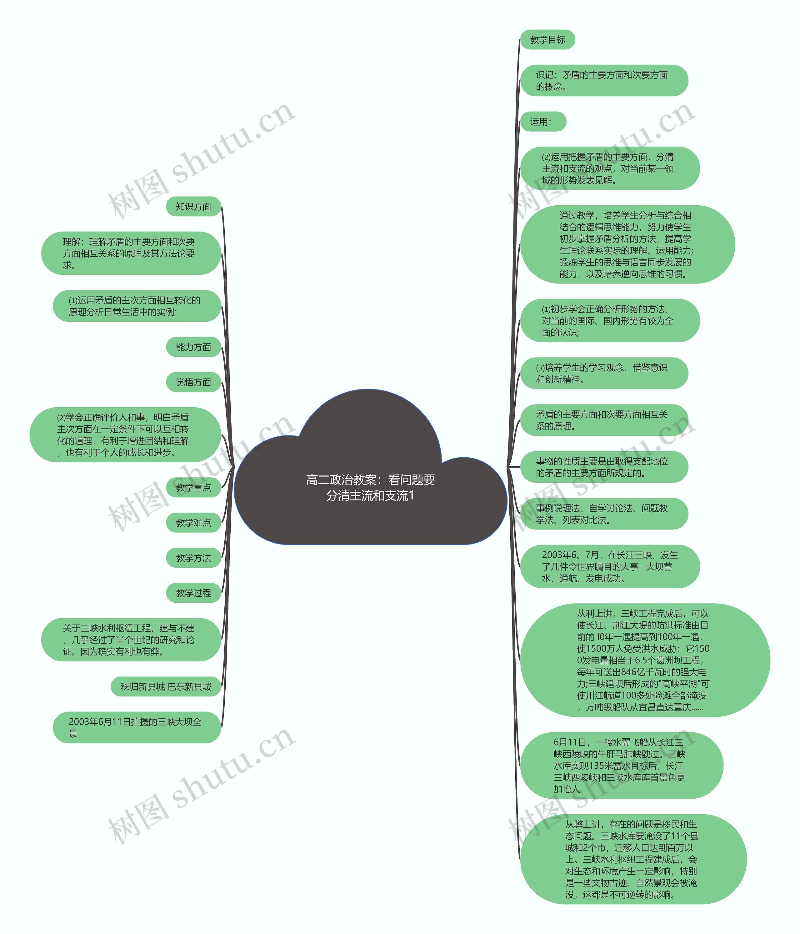 高二政治教案：看问题要分清主流和支流1思维导图