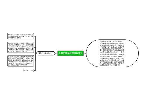 业务员简单辞职报告范文