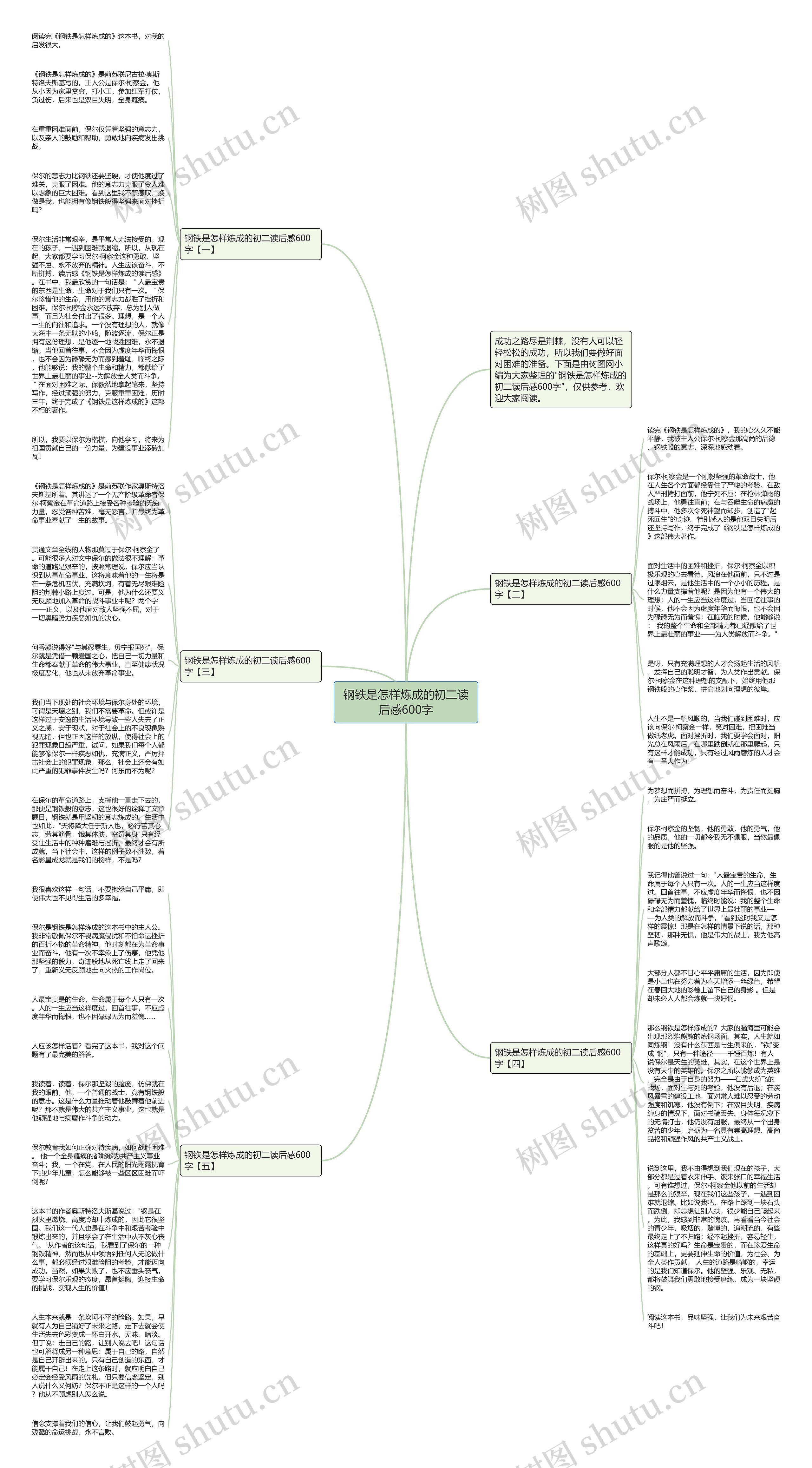 钢铁是怎样炼成的初二读后感600字思维导图