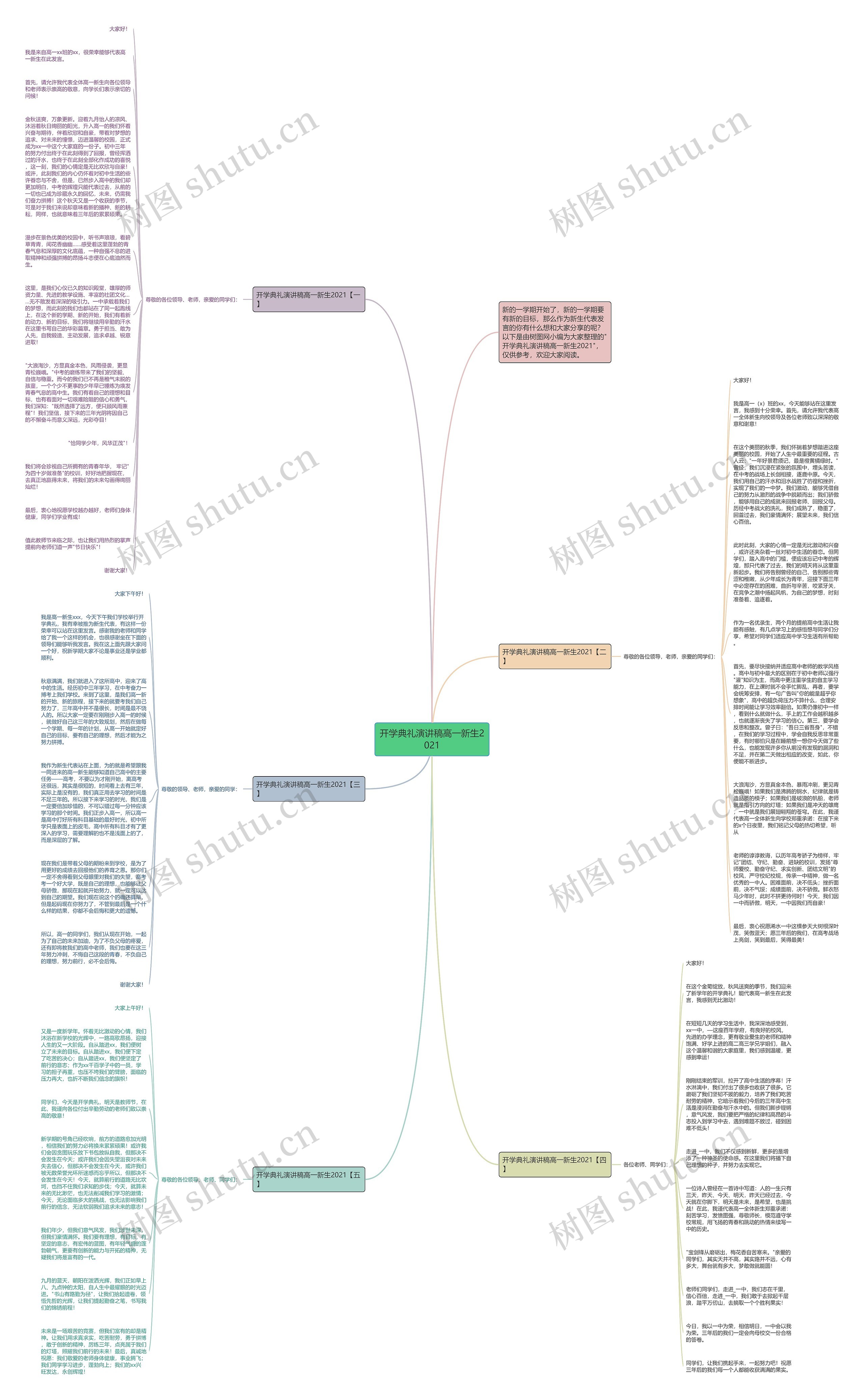 开学典礼演讲稿高一新生2021思维导图