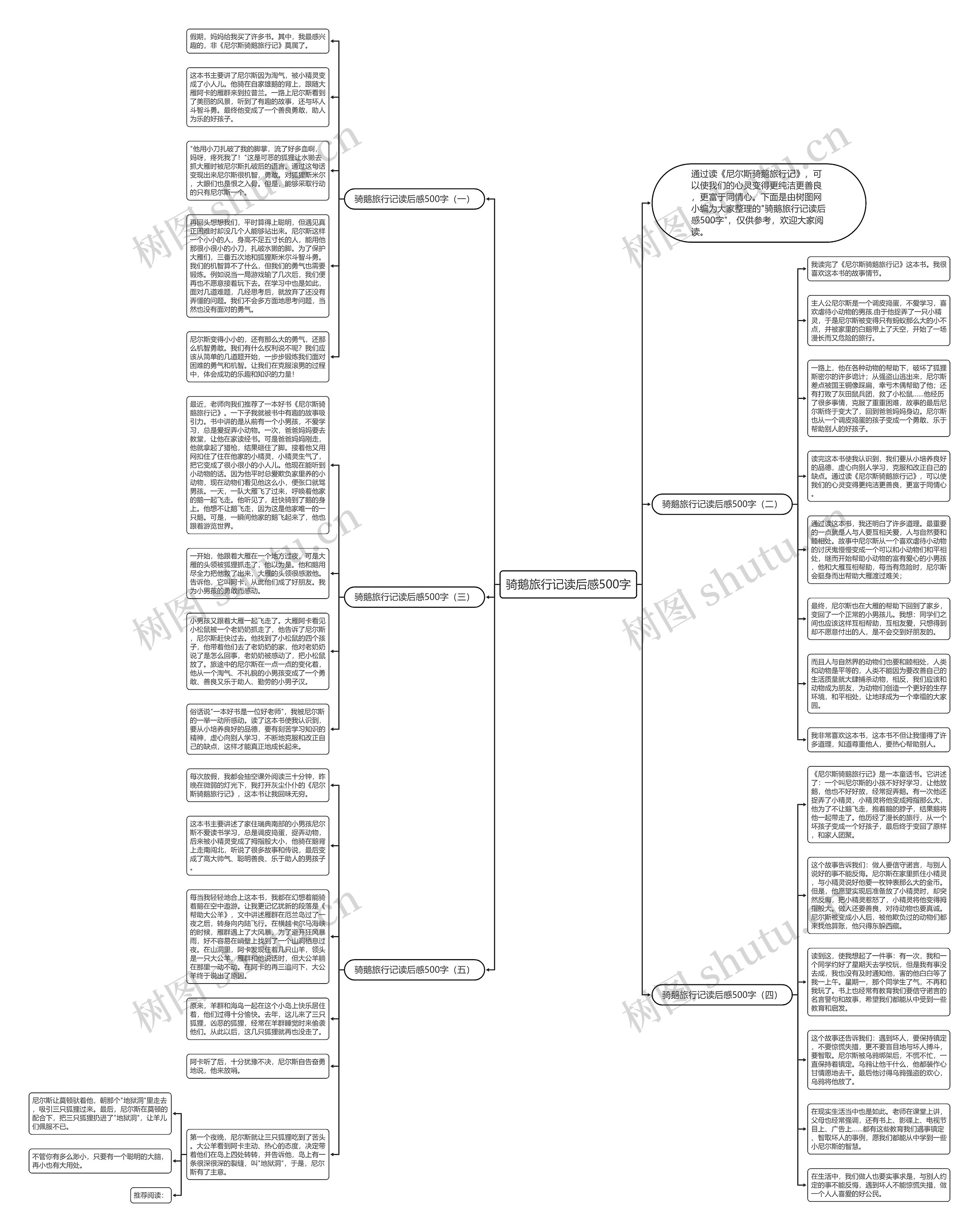 骑鹅旅行记读后感500字思维导图