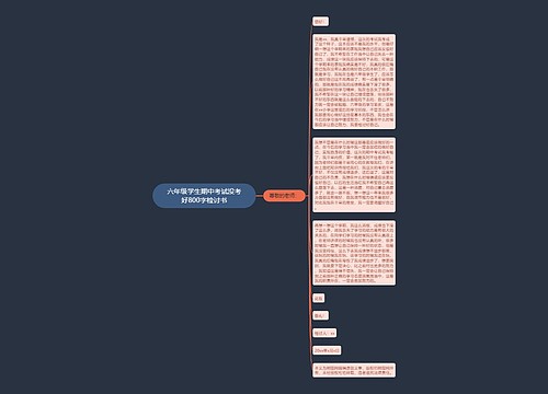 六年级学生期中考试没考好800字检讨书