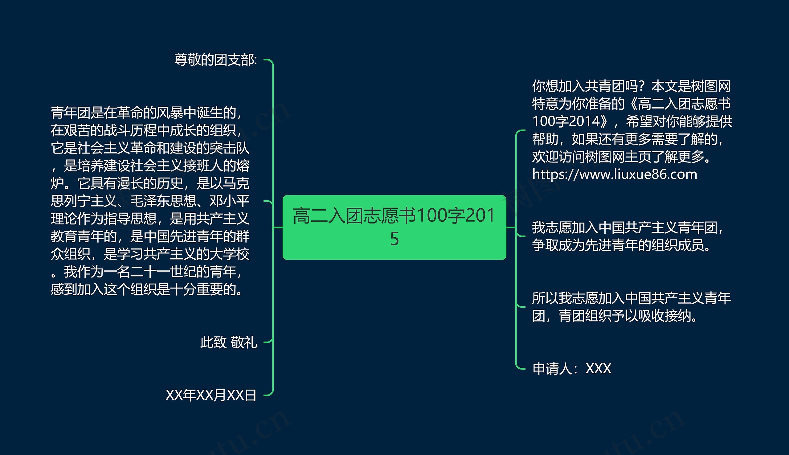 高二入团志愿书100字2015