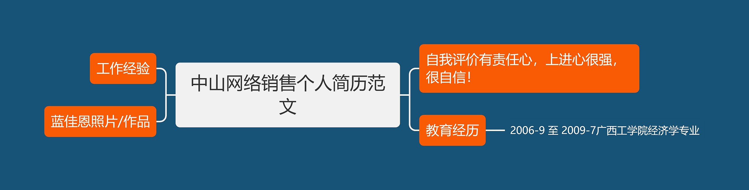 中山网络销售个人简历范文
