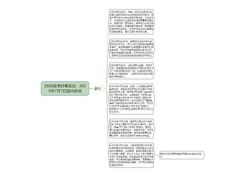 2020高考时事政治：2020年7月7日国内新闻