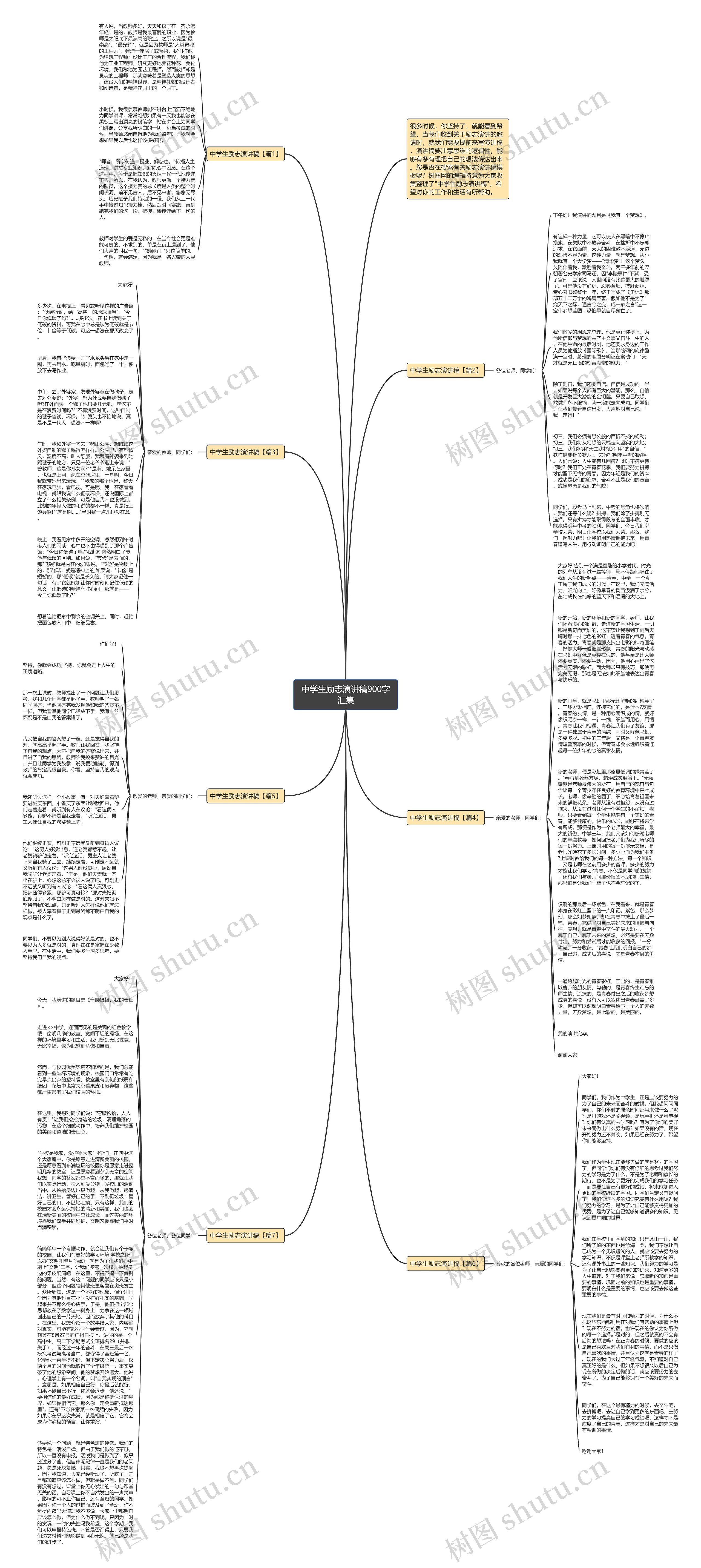 中学生励志演讲稿900字汇集思维导图
