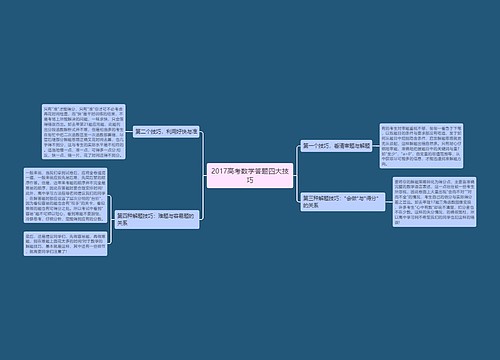 2017高考数学答题四大技巧