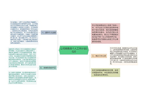 公司销售员个人工作计划2020