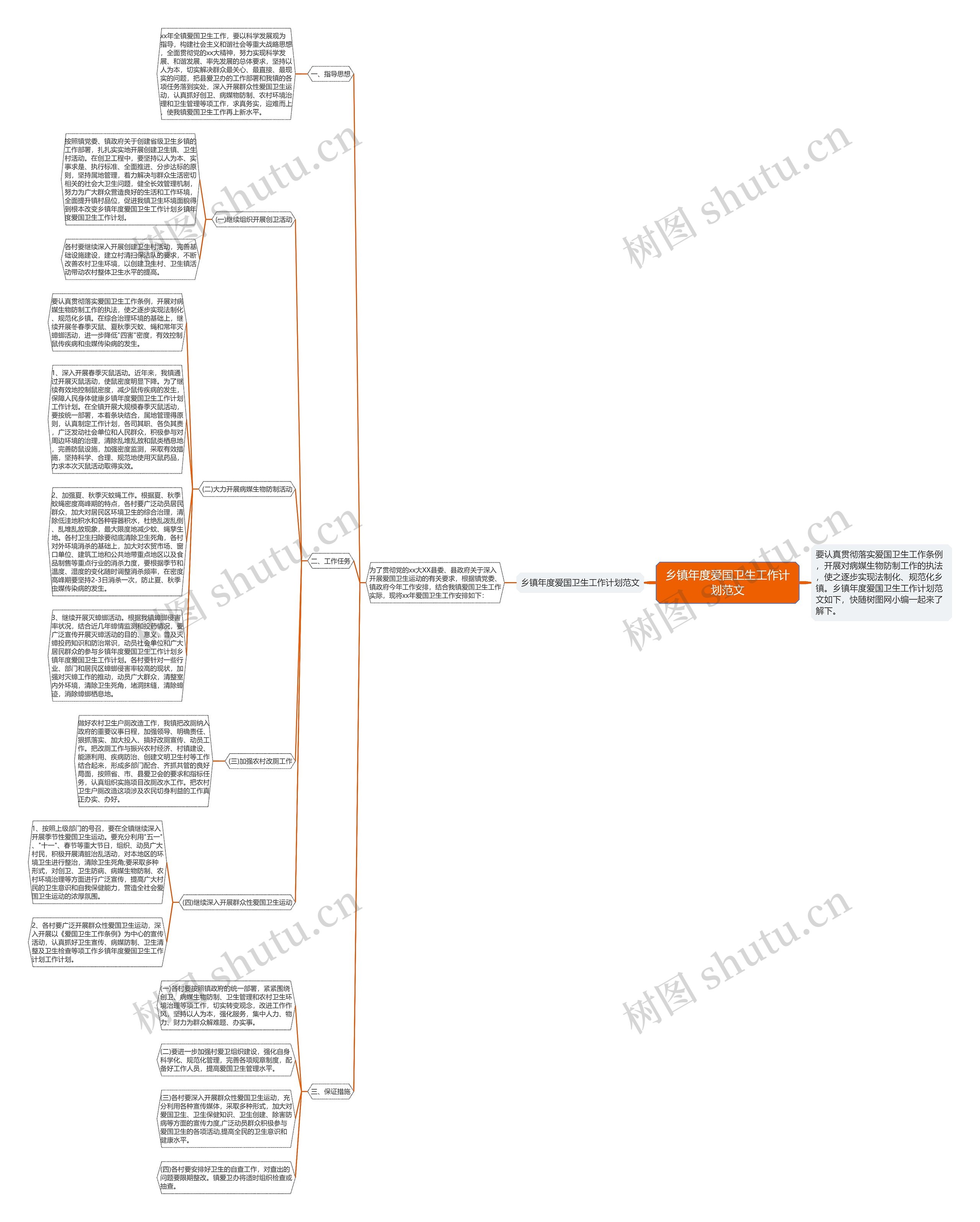 乡镇年度爱国卫生工作计划范文思维导图