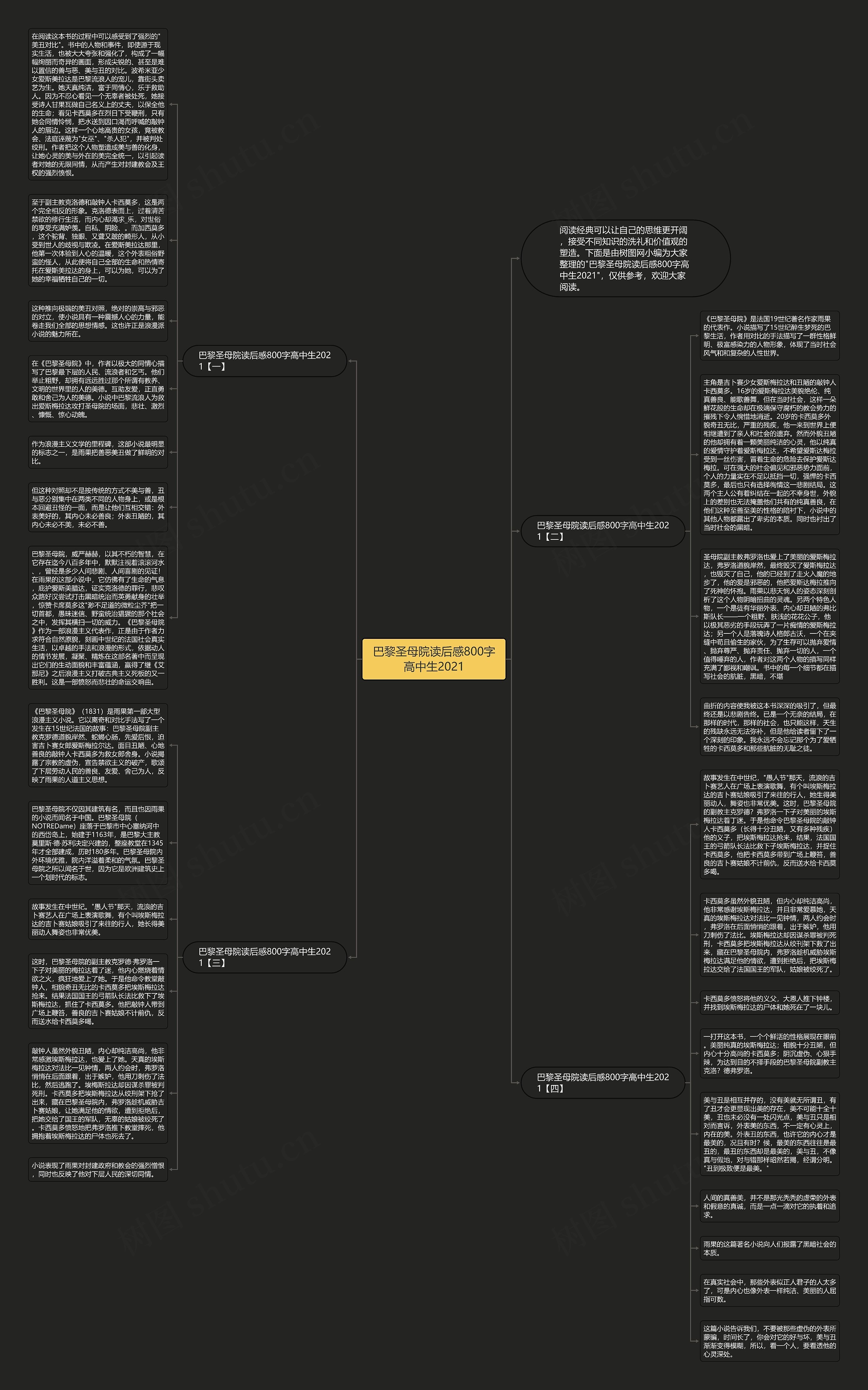 巴黎圣母院读后感800字高中生2021思维导图