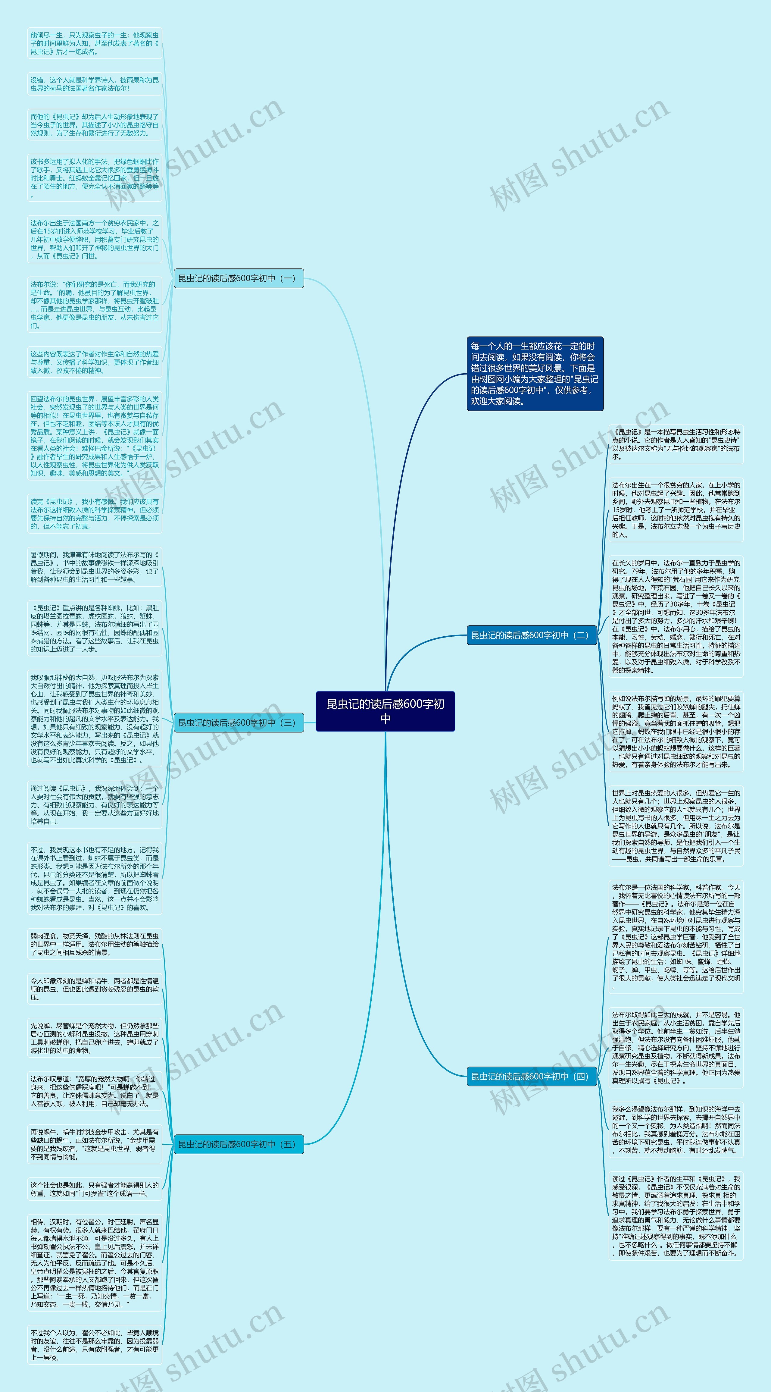 昆虫记的读后感600字初中思维导图