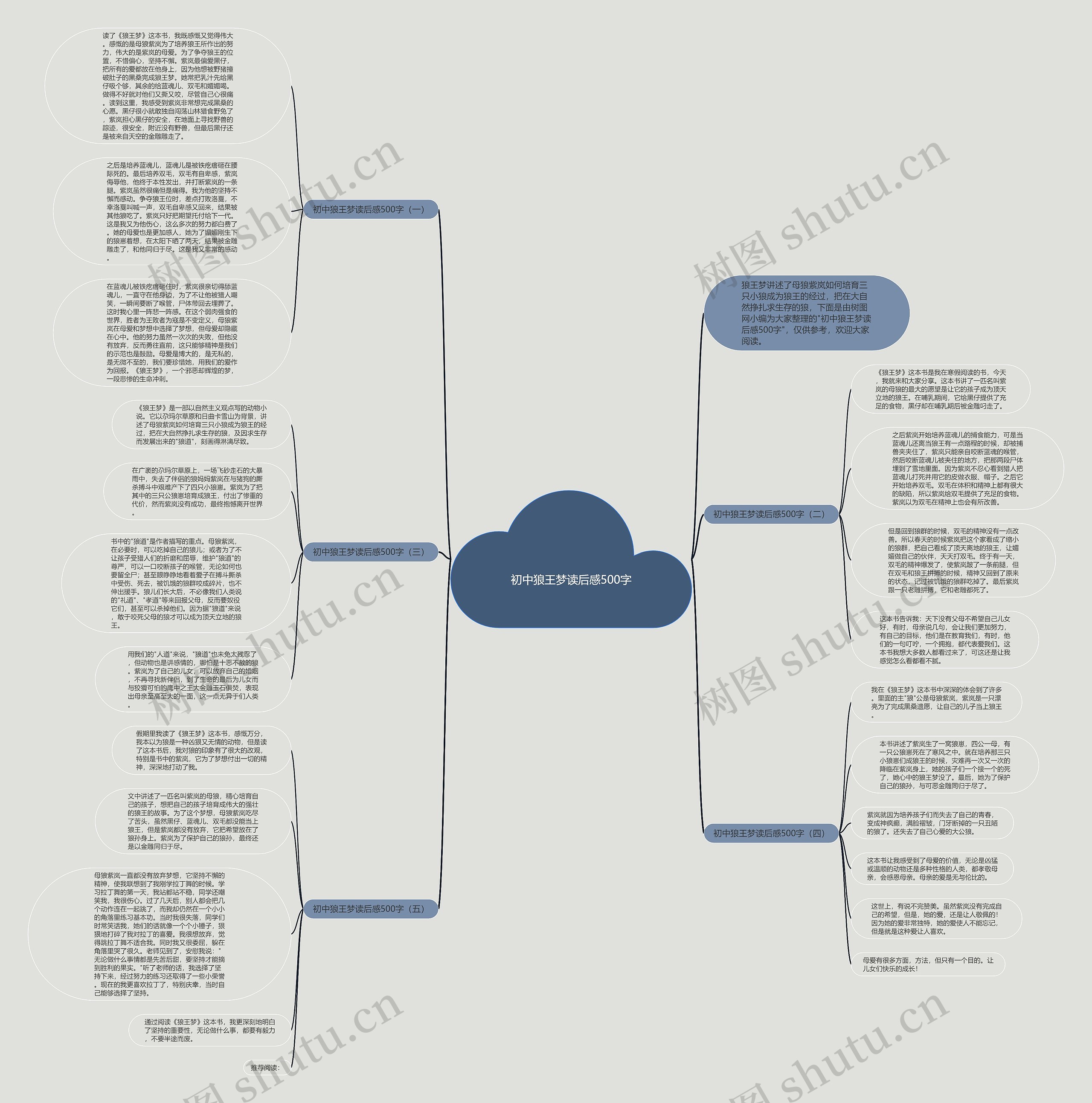 初中狼王梦读后感500字思维导图
