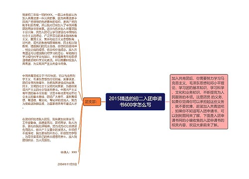 2015精选的初二入团申请书600字怎么写