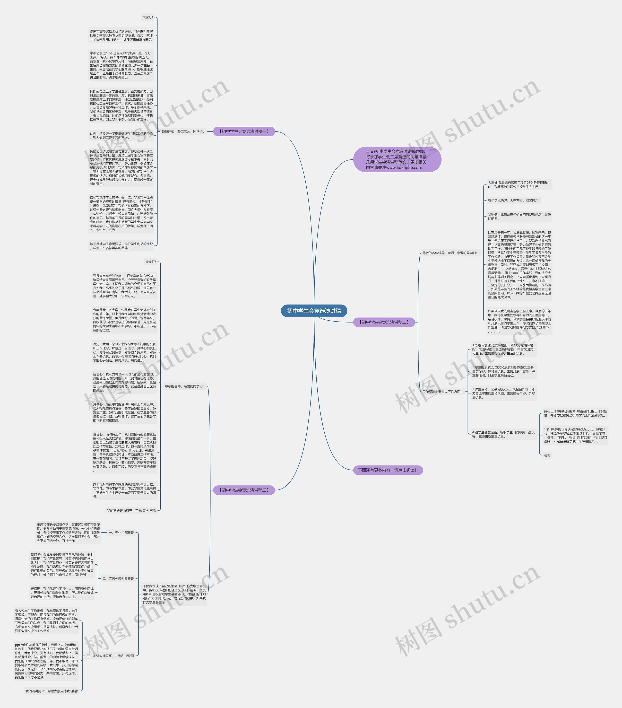 初中学生会竞选演讲稿思维导图