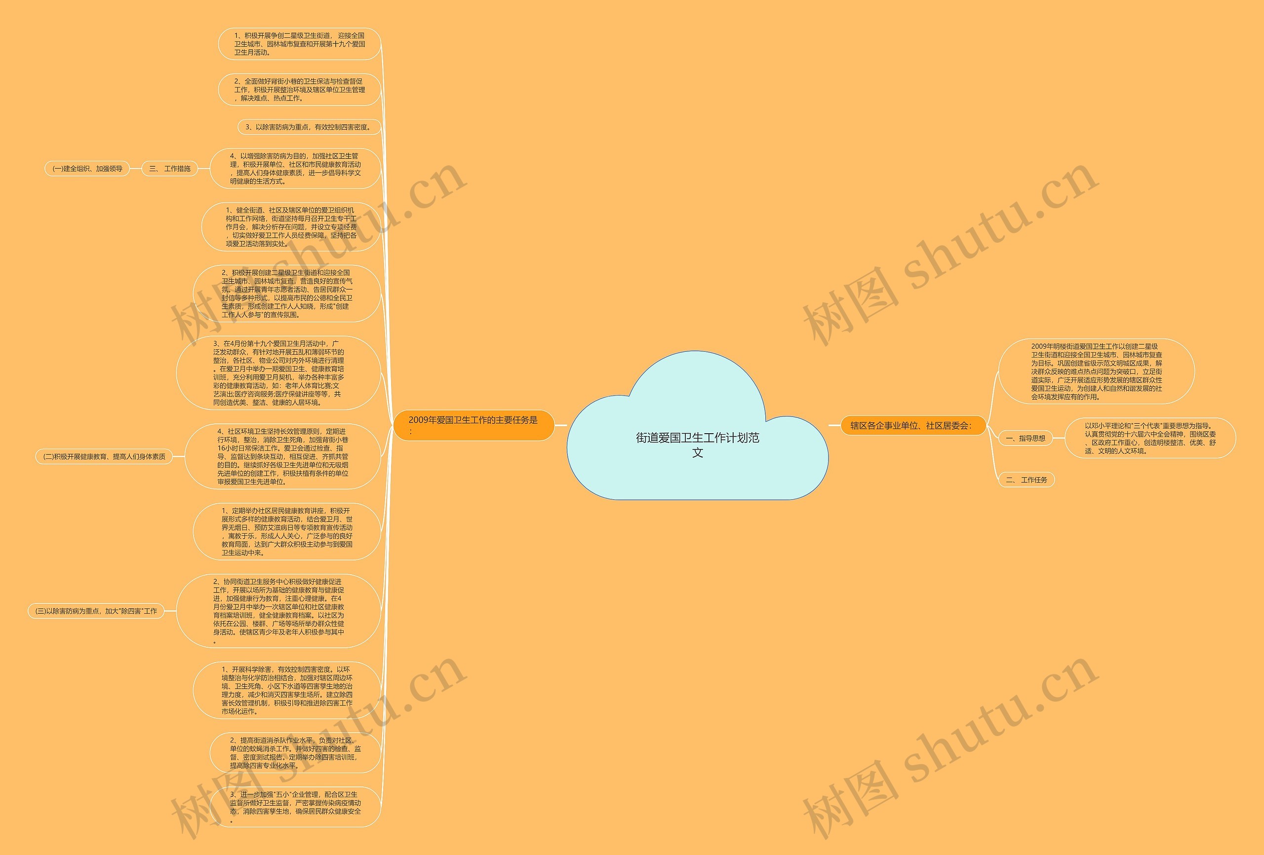 街道爱国卫生工作计划范文思维导图