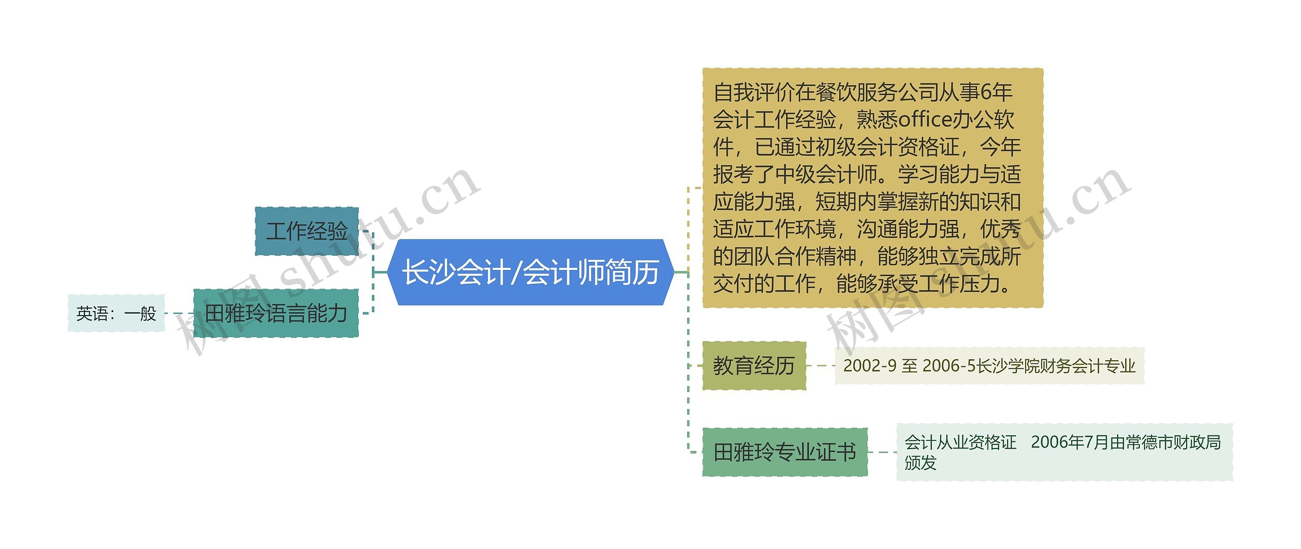 长沙会计/会计师简历思维导图