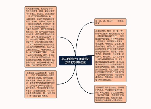 高二地理备考：地理学习方法之思维描图法