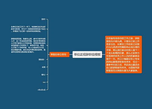 单位正规辞职信模板