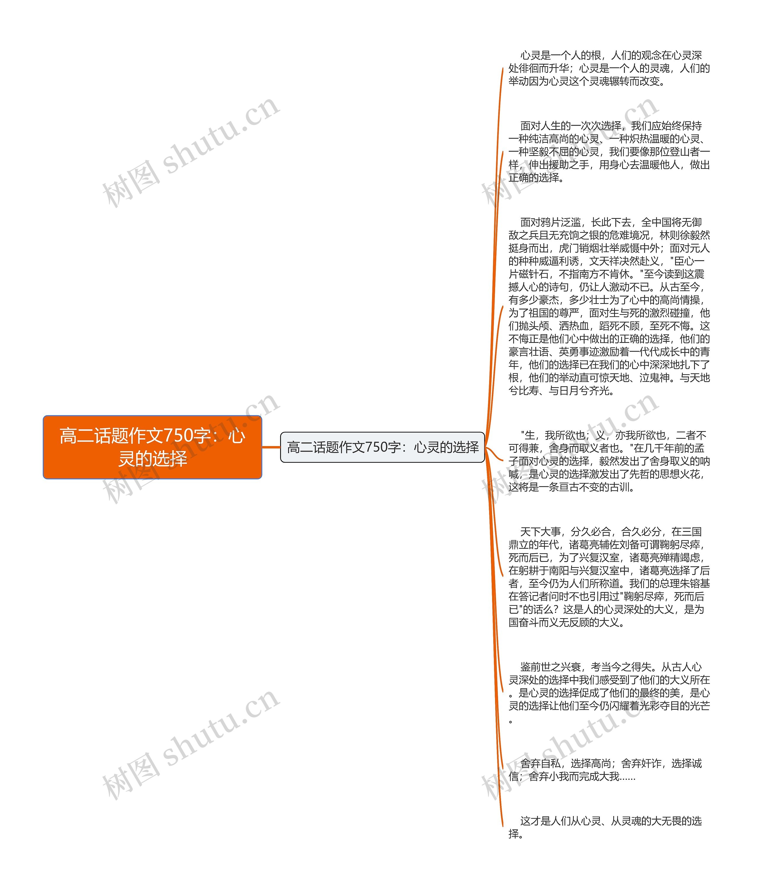 高二话题作文750字：心灵的选择思维导图