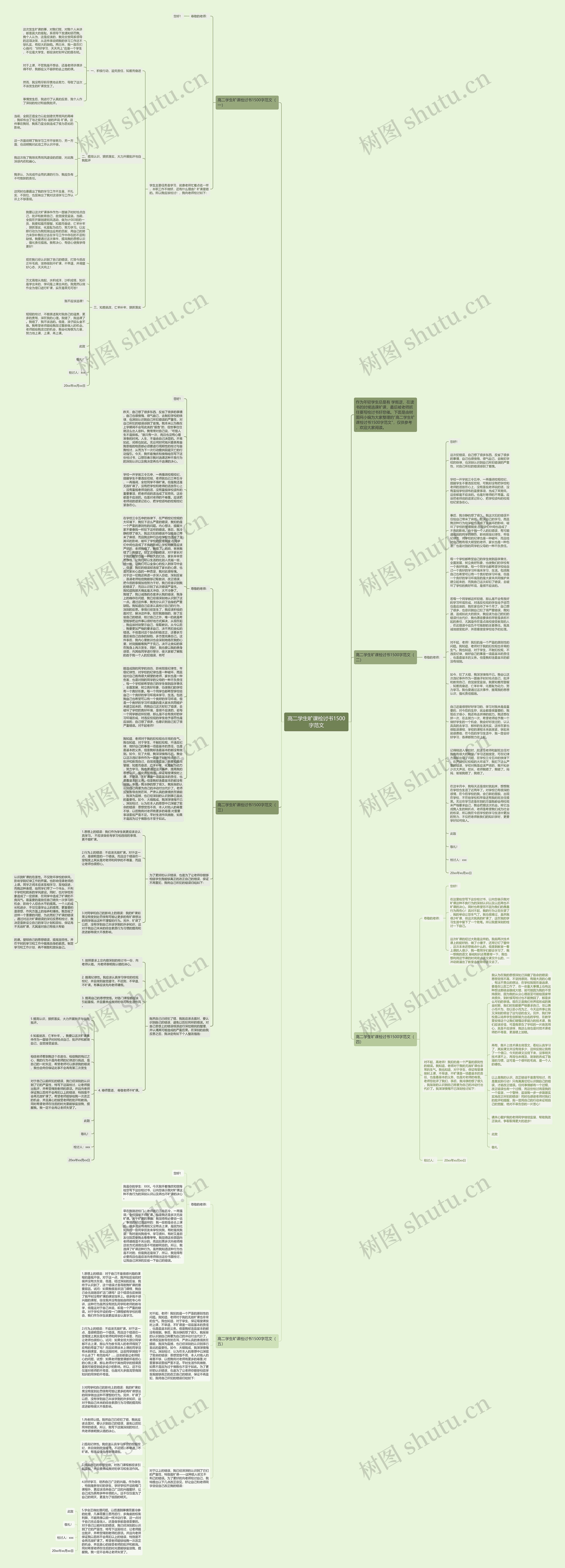 高二学生旷课检讨书1500字范文