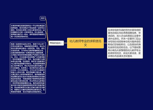 幼儿教师专业的求职信范文