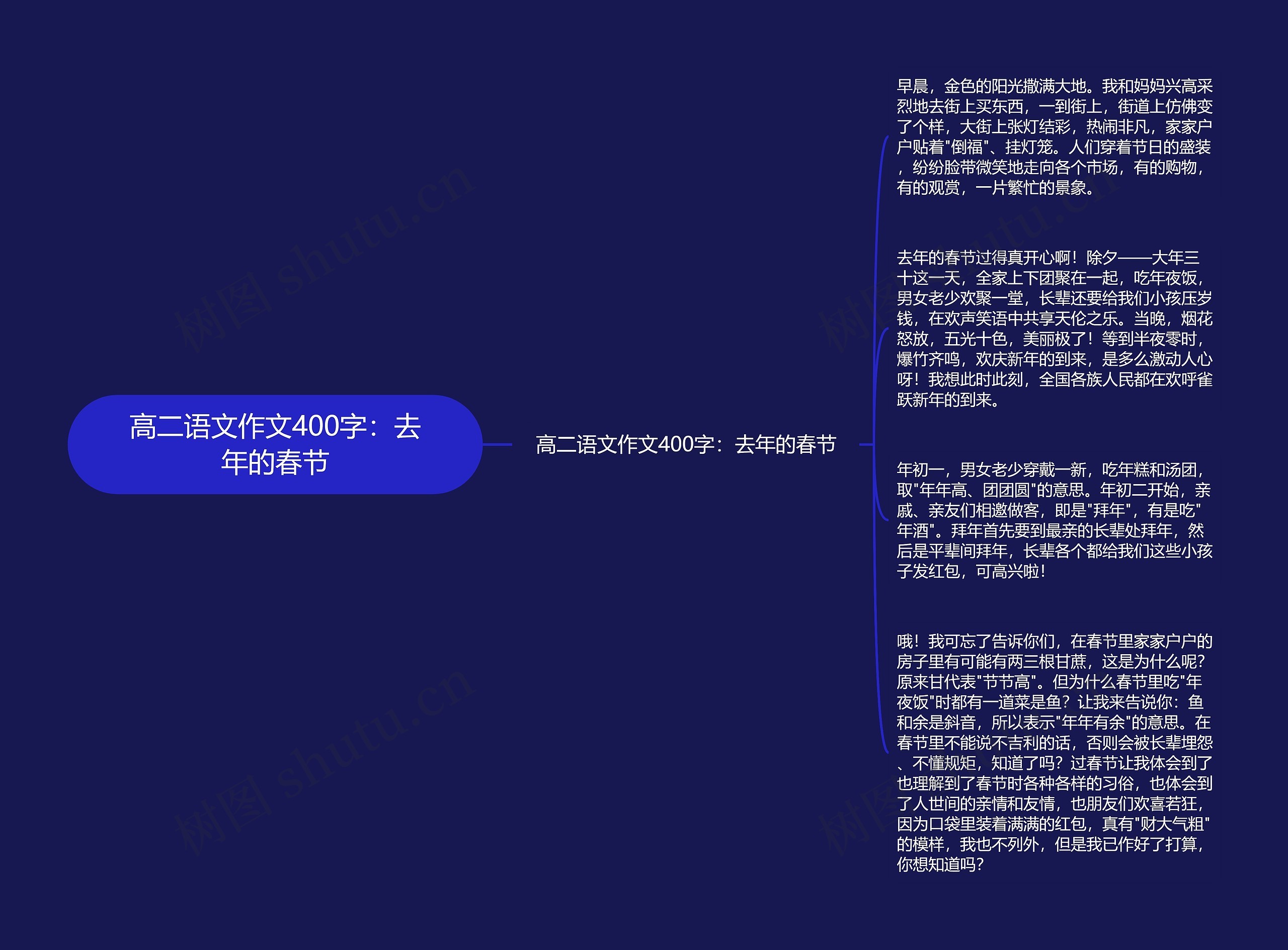 高二语文作文400字：去年的春节